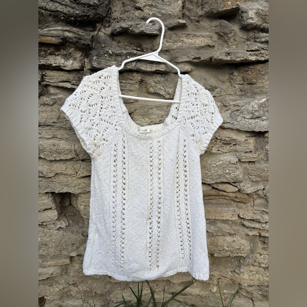 Old Navy White Crochet Women's Blouse